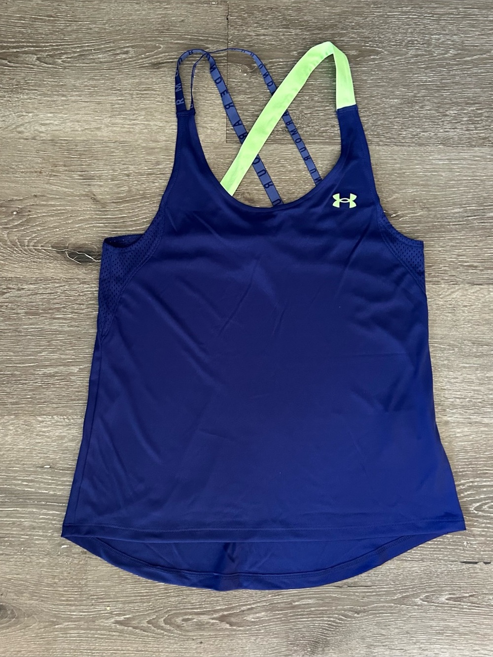 Women’s Medium Blue Green Criss Cross Back Tank Top